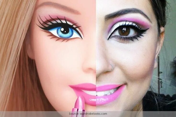 Кукольный макияж глаз the contouring of the eye Barbie makeup, Barbie costume, Halloween beauty costum