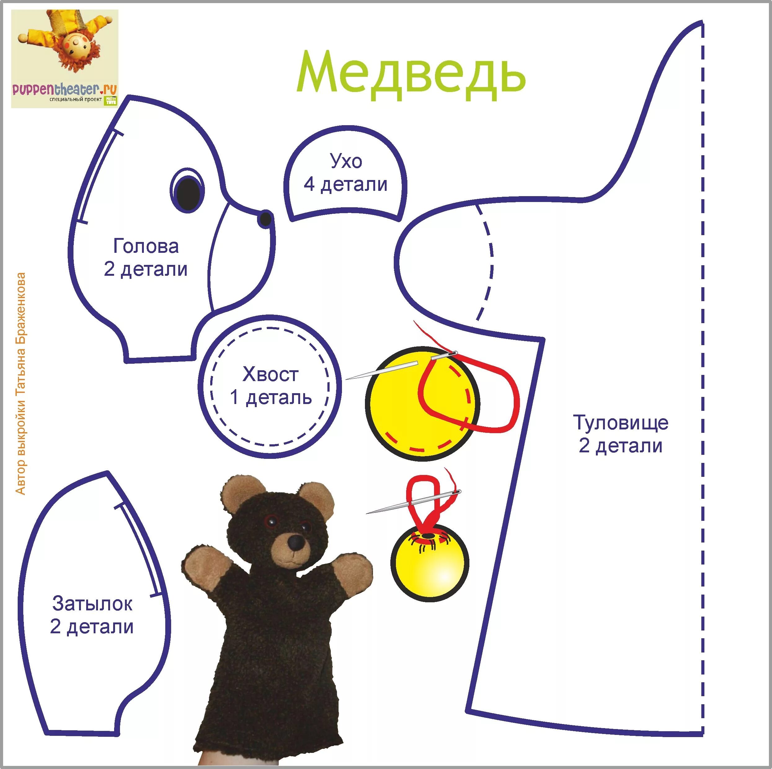 Кукольный театр своими руками выкройки Кукольный театр, Выкройка плюшевого медведя, Выкройки
