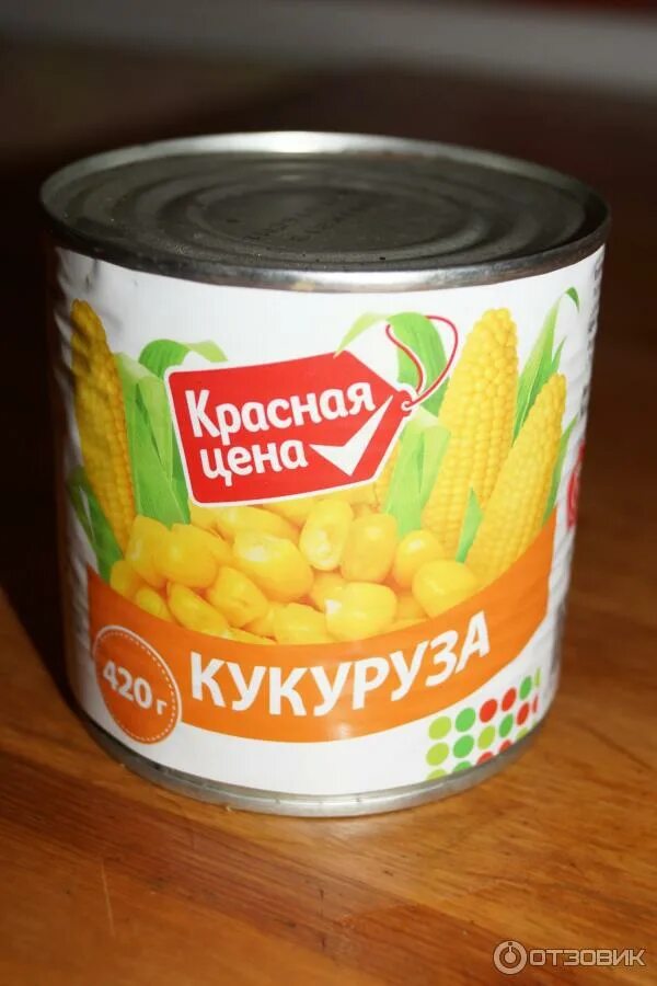 Кукуруза в банке фото Отзыв о Консервы Красная цена "Кукуруза сахарная" В банке больше воды, чем кукур