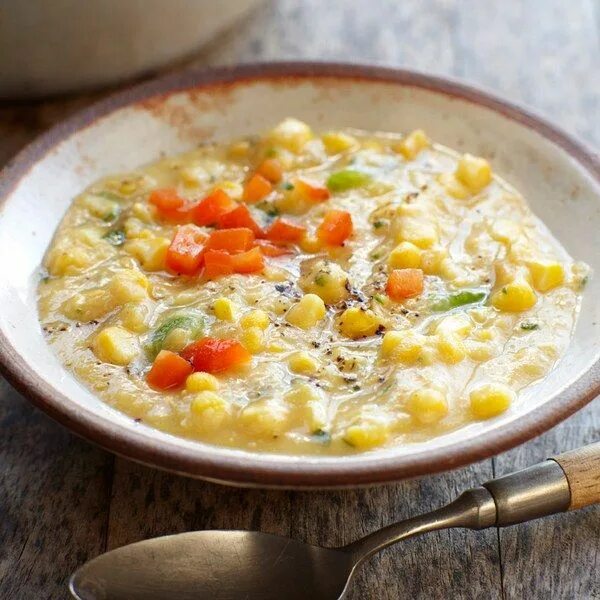Кукурузный суп фото Sweet Summer Corn Soup Recipe Food recipes, Corn soup, Stuffed peppers