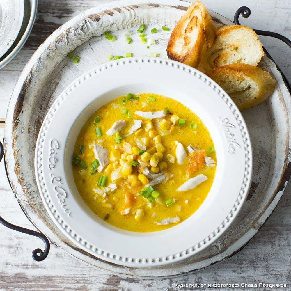 Кукурузный суп фото Сырный суп с кукурузой и курицей - пошаговый рецепт с фото от Bonduelle