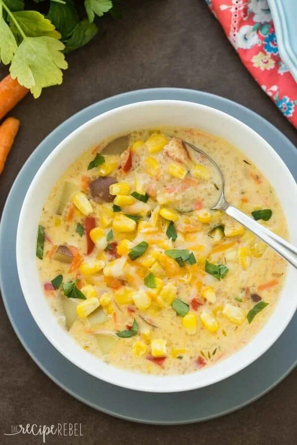 Кукурузный суп фото Easy One Pot Quinoa Corn Chowder Recipe Chowder recipes, Corn chowder recipe, Re
