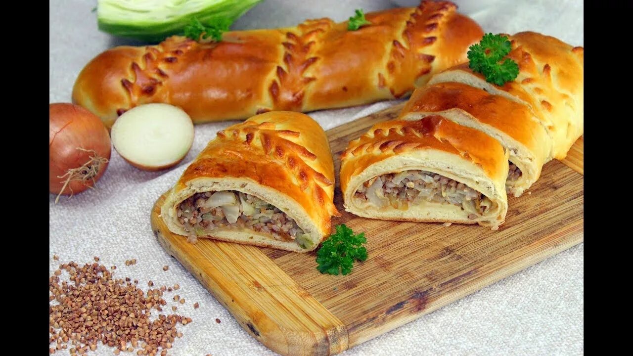 Кулебяка с мясом рецепт с фото Кулебяка с капустой и гречкой.Выпечка из поколения в поколение. Домашний рестора