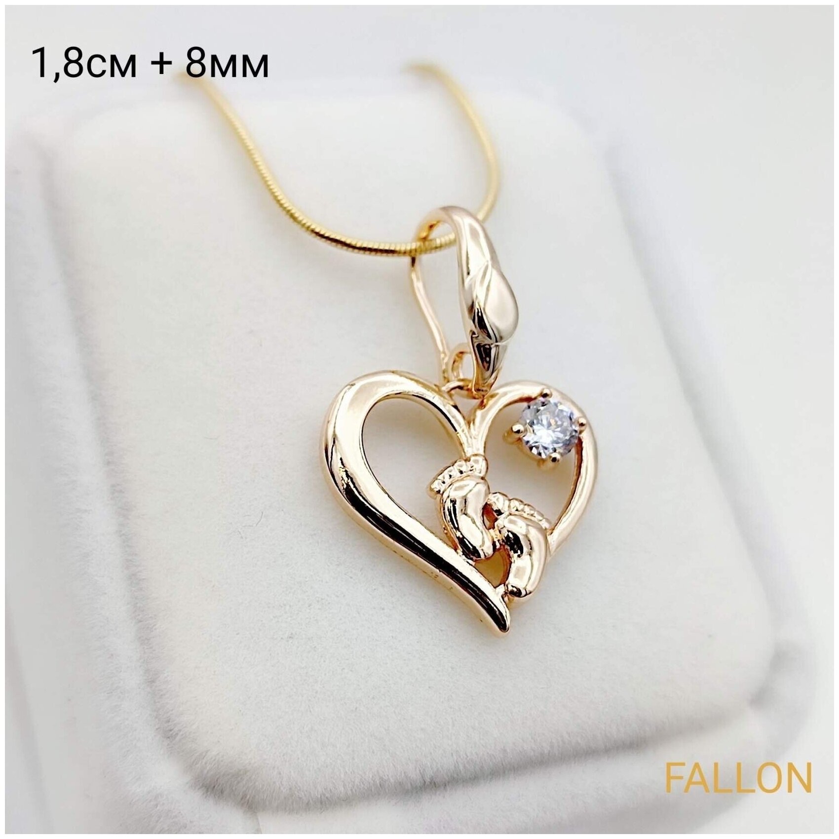 Кулоны из медицинского сплава под золото фото Бижутерия под золото Fallon Jewelry, подвеска с фианитами, женский кулон, медици