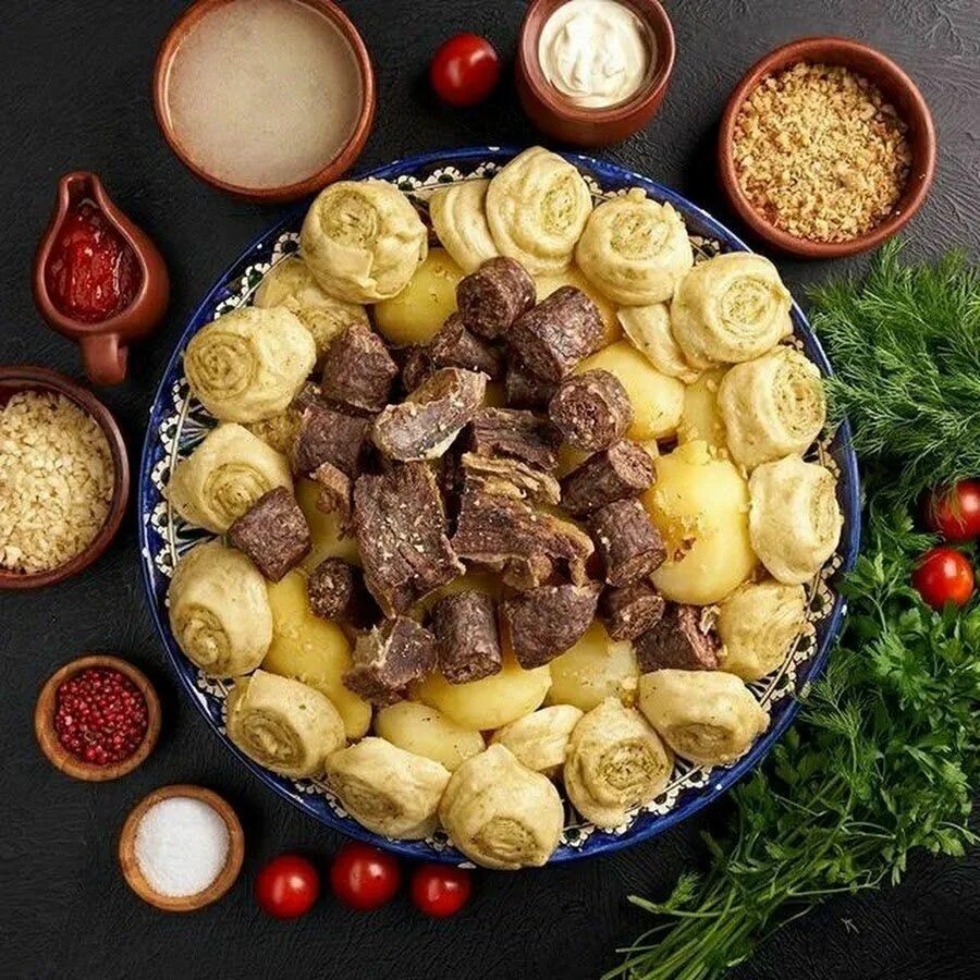 Кумыкские национальные блюда рецепты с фото Набор к хинкалу из сушеного мяса и колбасы. Халал - купить с доставкой по выгодн