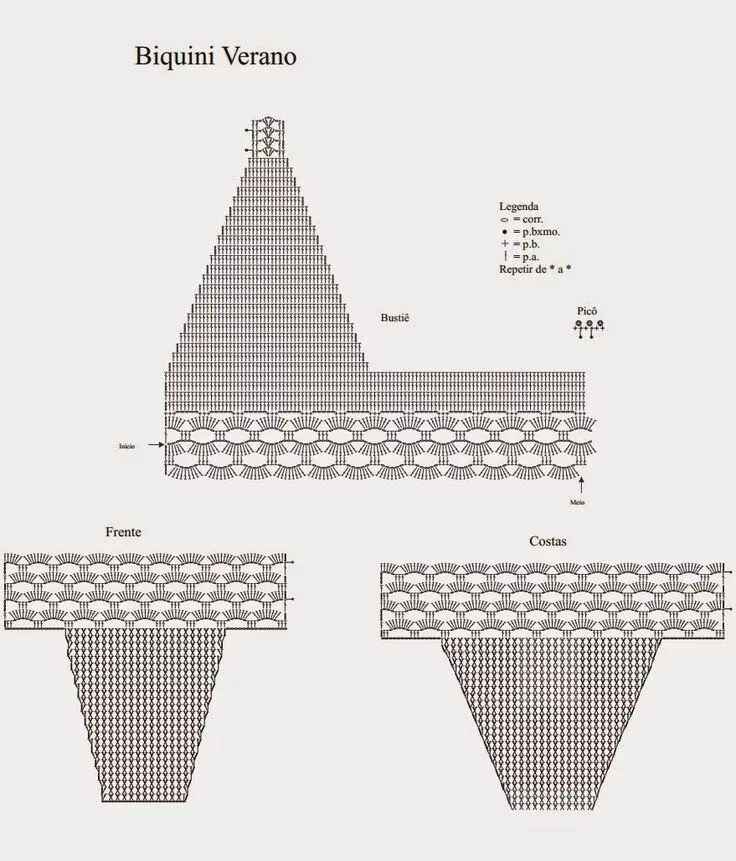 Купальник крючком схема Crochet Swimsuit Pattern Free -πλεκτο μαγιο με βελονακι- Купальники - схемы и оп