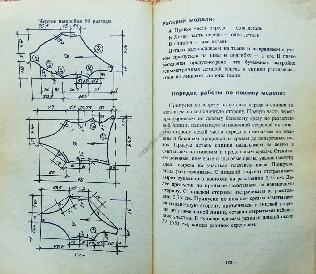 Купальник выкройка бесплатно Выкройка купальника размер 46 и 50. Книга "Начерти сам"