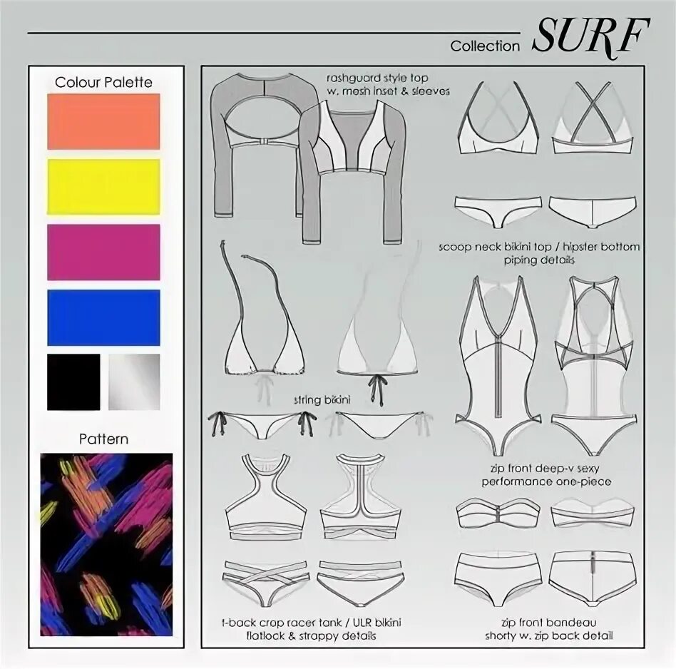 Купальник выкройка скачать Summer 14 Swimwear by Erica Di Claudio at Coroflot.com Выкройки, Модели бюстгаль