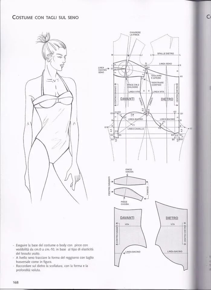 Купальник выкройка скачать Pin on Vol. 2 La técnica dei modelli - Dona - Uomo