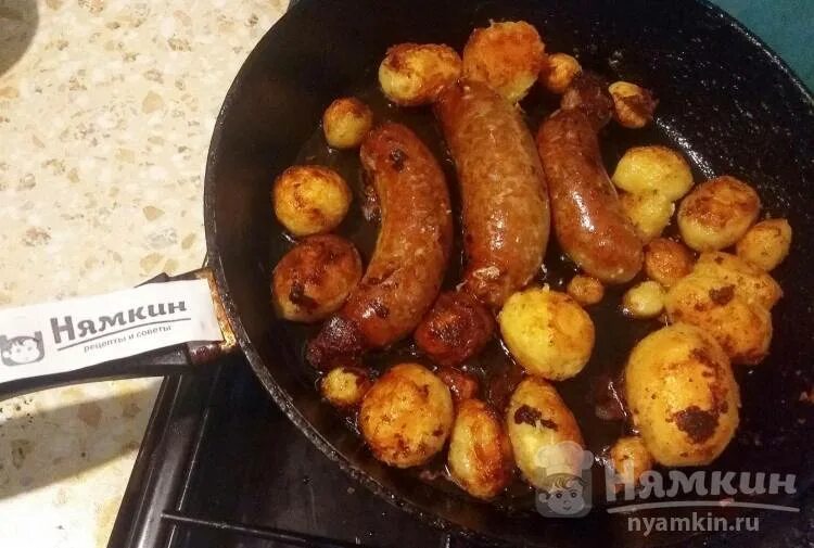 Купаты с картошкой рецепт с фото Купаты с молодым картофелем на сковороде на ужин рецепт пошаговый с фото - Nyamk