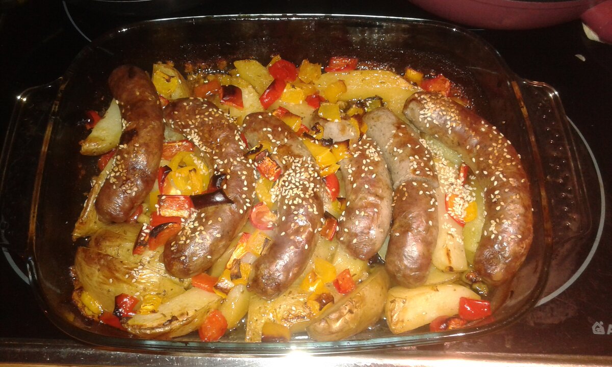 Купаты в духовке рецепт с фото Очень классные купаты с картошечкой в духовке. Пошаговый рецепт. Постигаем Дзен 