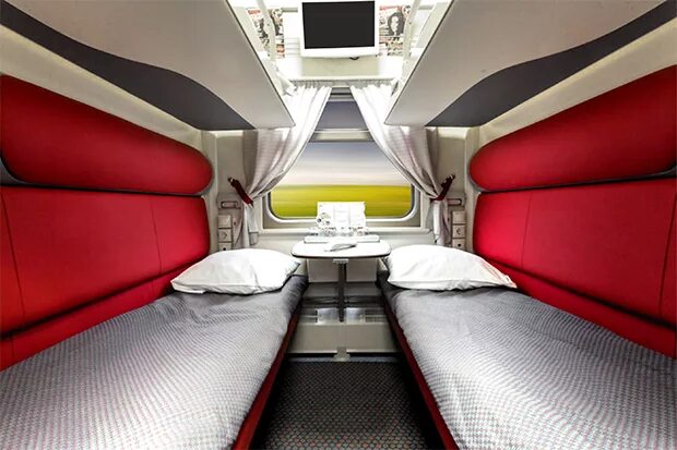 Купе 2т в поезде ржд фото Teletrain.ru - ТКС