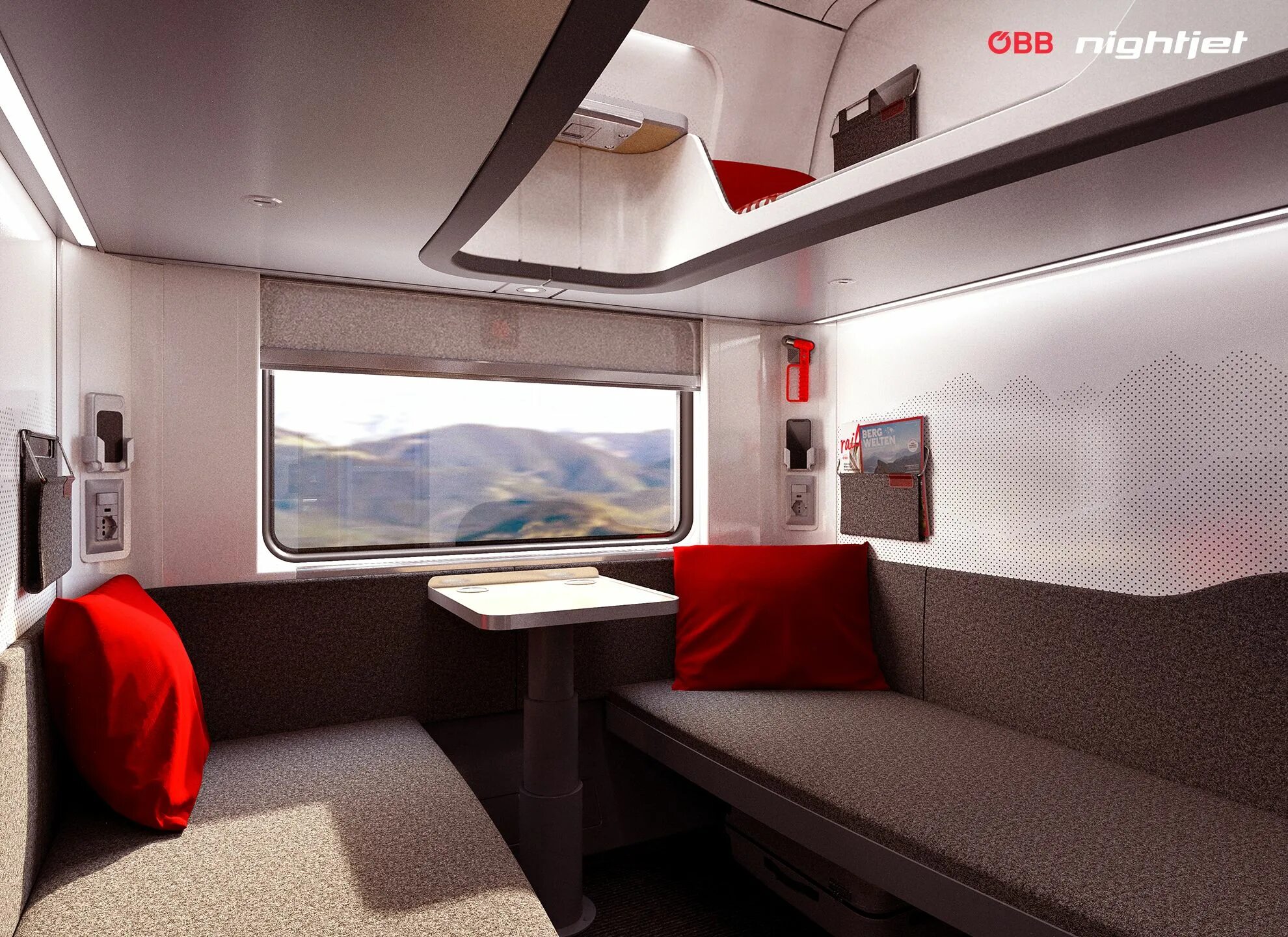 Купе 2т в поезде ржд фото Siemens Mobility and ÖBB present interior design of the new Nightjet Press Compa