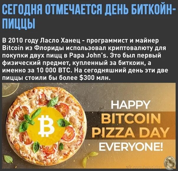 Купил пиццу за 10000 биткоинов фото Bitcoin izza Day! It's been 12 years since the world's first commercial truck fo