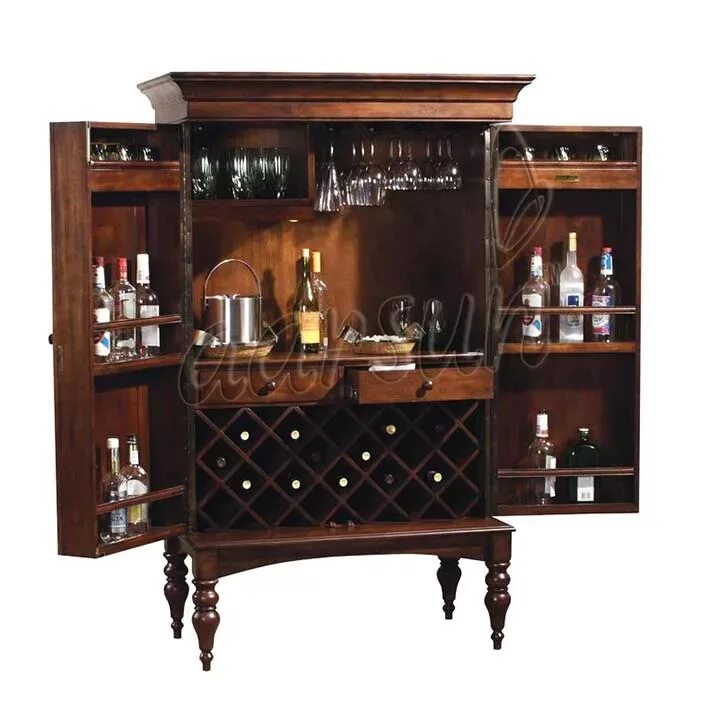 Купить бар фото High Quality Wooden Antique Style Bar Cabinet BAR-0013