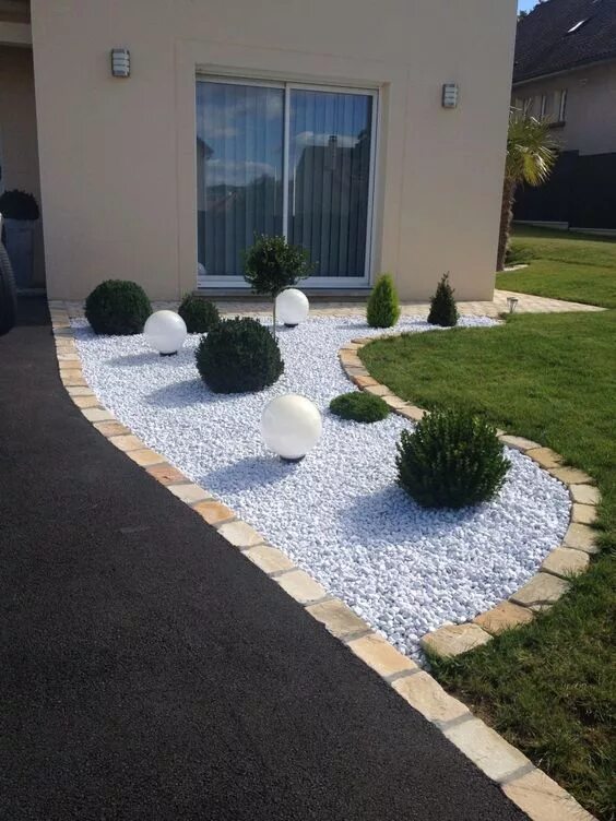 Купить белый щебень для ландшафтного дизайна Pin by Inna on Garten terrasse in 2022 Backyard landscaping designs, Garden land