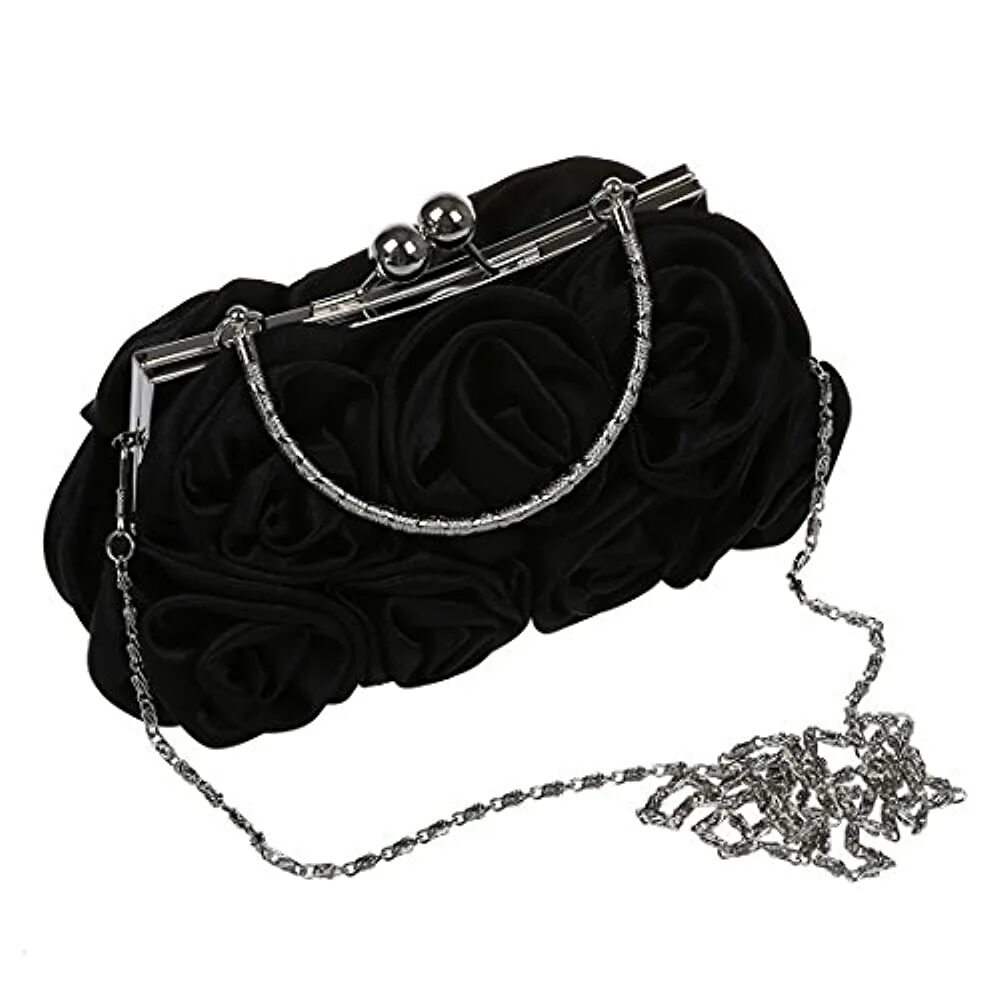 Купить черную сумочку Купить женские сумки с ручкой SODIAL(R) SODIAL (R) Rosette Handtasche-Abend-Schw