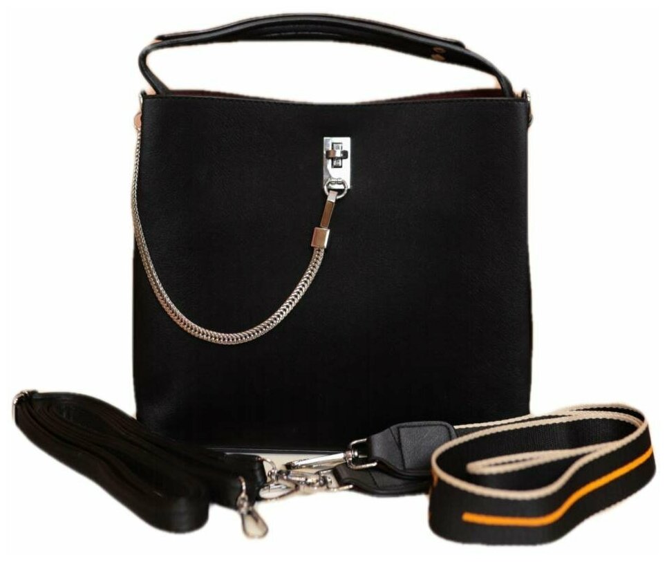 Купить черную женскую сумочку Сумка женская Stylesum R 6635 Черный (Black) / Сумка женская через плечо / Шоппе