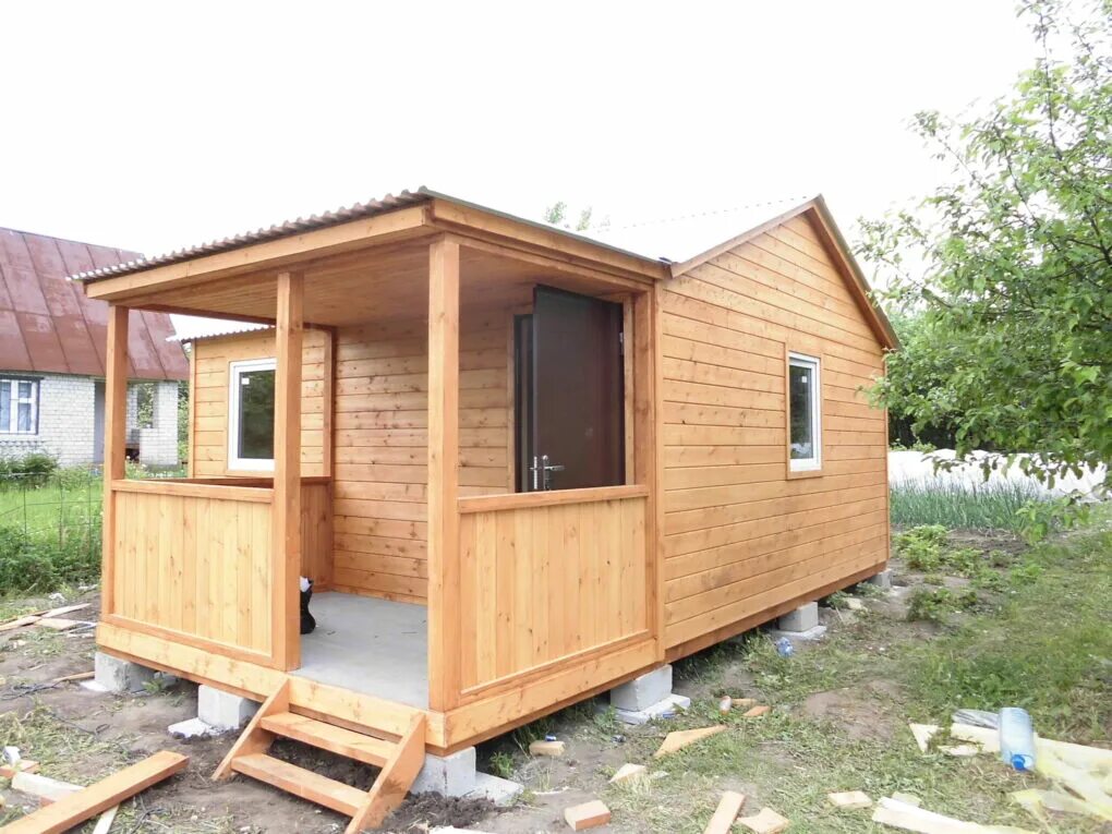Купить дачный дом цена фото Садовый домик р-р 5x4,9 с террасой р-р 3x2 - купить в Рязани недорого