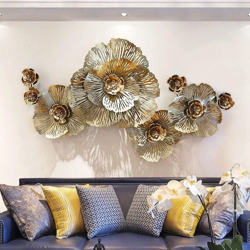 Купить декор для дома на стену European Peony Flower Wall Decor 3d Stereo Wrought Iron Wall Stickers Home Hotel