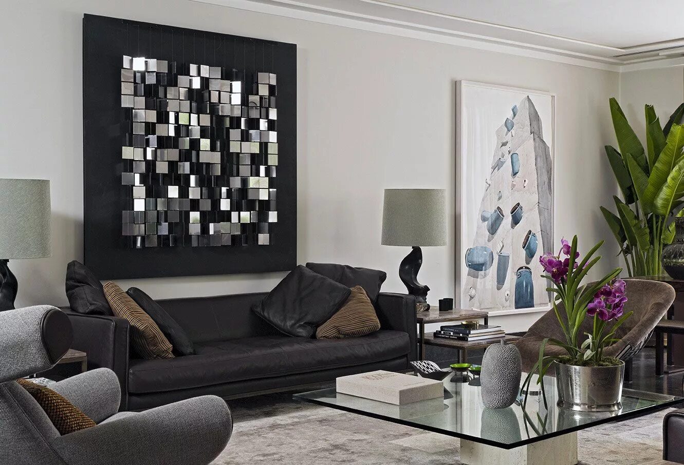 Купить декор на стену для интерьера черный Kiko Salomao Arquitetura Wall decor living room, Living room wall designs, Diy l