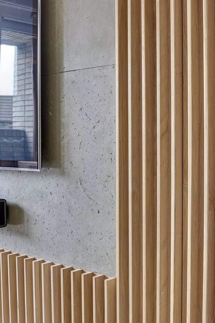 Купить декоративные планки для интерьера на стены Warehouse Style Apartment in Shoreditch, London Wood wall covering, Wall panelin