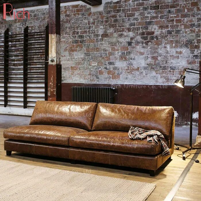 Купить диван в стиле лофт China Modern Furniture Vintage Style Loveseat Latest Tan Leather Couch Alibaba.c