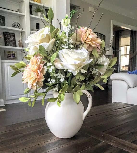 Купить для интерьера цветы в вазе summer artificial flower arrangements milk pitcher - Yahoo Image Search Result. 