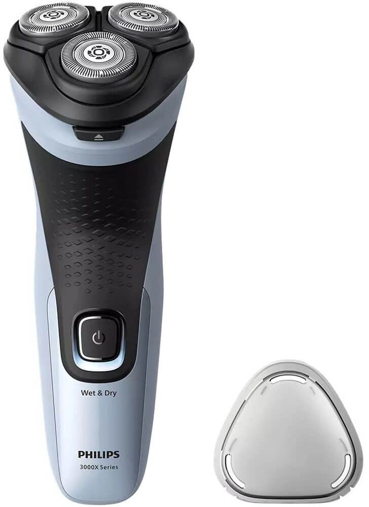 Купить электробритву в минске недорого цены фото Бритва роторная Philips X3003/00 реж.эл.:3 питан.:аккум. голубой/черный - 200488