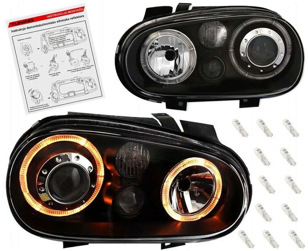 Купить фары гольф 4 тюнинг CTS-tuning-angel-eye гольф 4 mk4 лампы фары туманки переднего кольца купить по ц