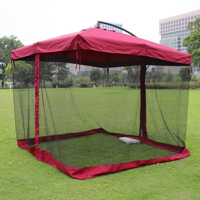 Купить фото сетки для беседки Açık şemsiye büyük şemsiye kare veranda örgü sivrisinek ağları güneş umbrella ba