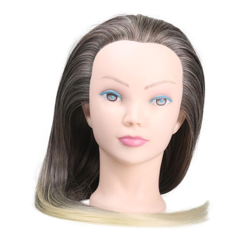 Купить голову для причесок с длинными 23'' Hair Styling Mannequin Head Training Cosmetology Makeup Ombre Purple купить