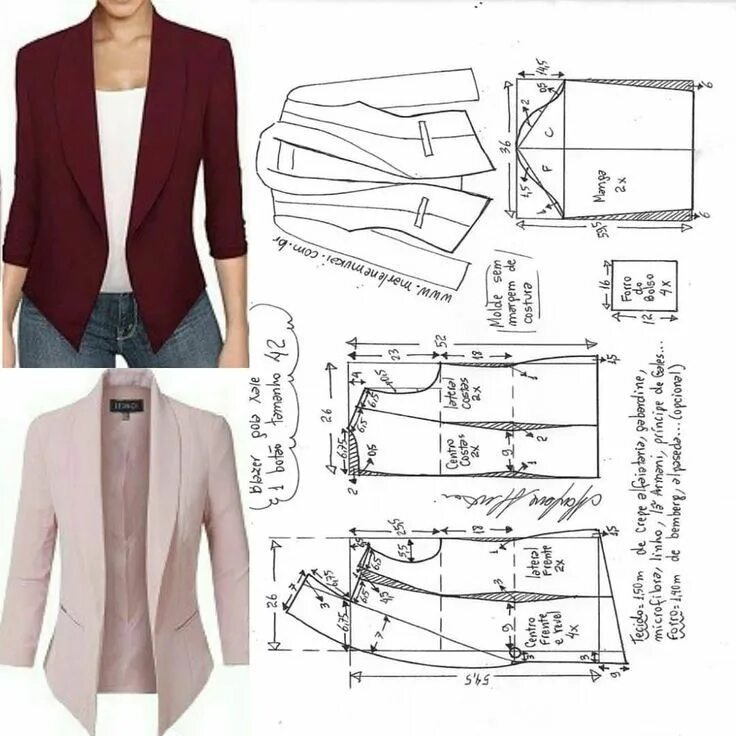 Купить готовую выкройку женской одежды на бумаге Best 11 La costura ✂ los Patrones. La chaqueta con la manga 3/4.razmery 36-56...