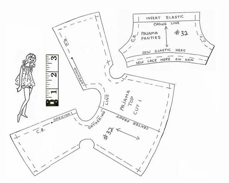 Купить готовый выкройки одежды Barbie PJs Barbie clothes patterns, Sewing barbie clothes, Barbie patterns