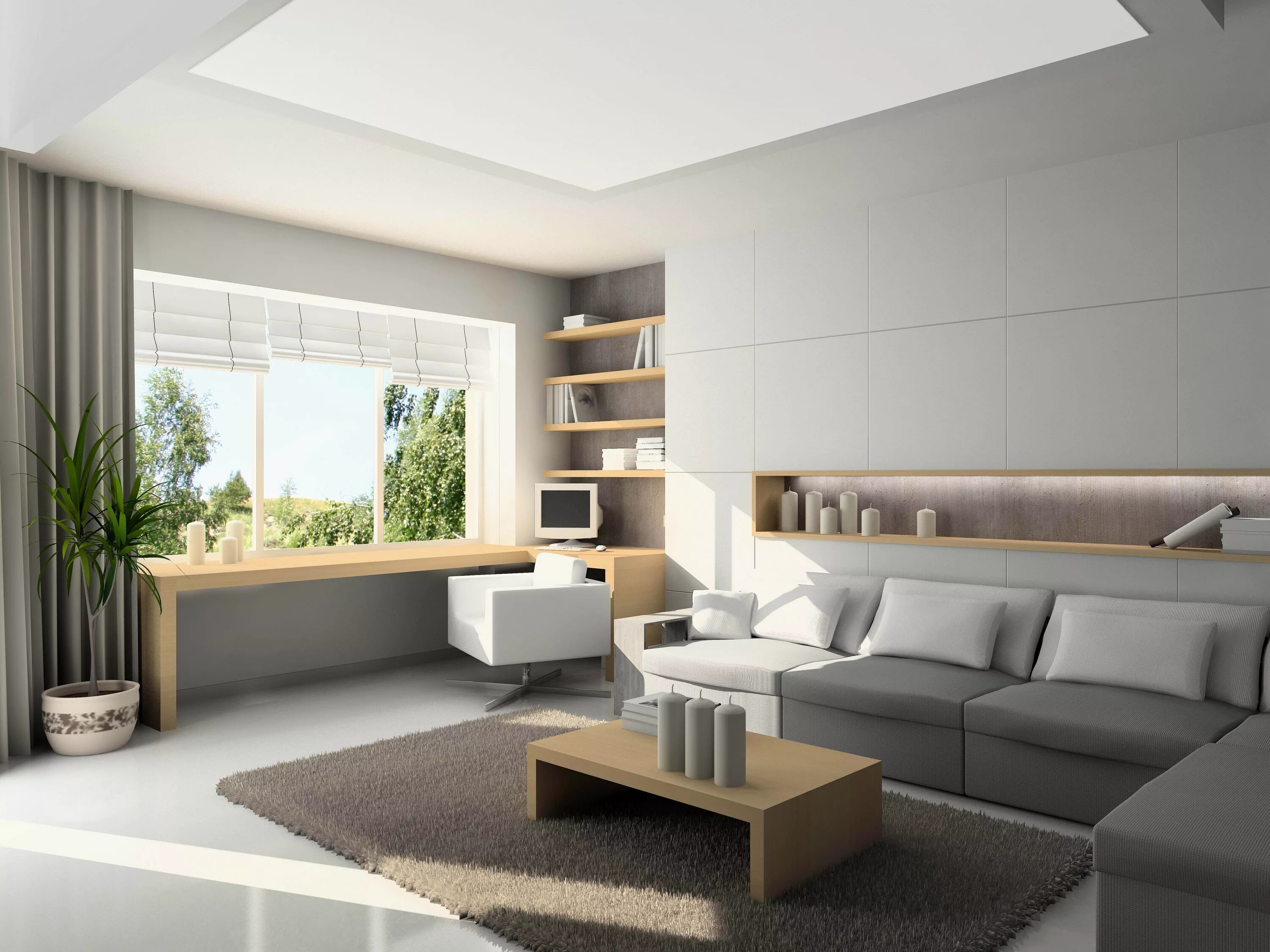 Купить интерьер комнаты Wallpaper : interior design, sofa, floor, style, home, ceiling, condominium, fur
