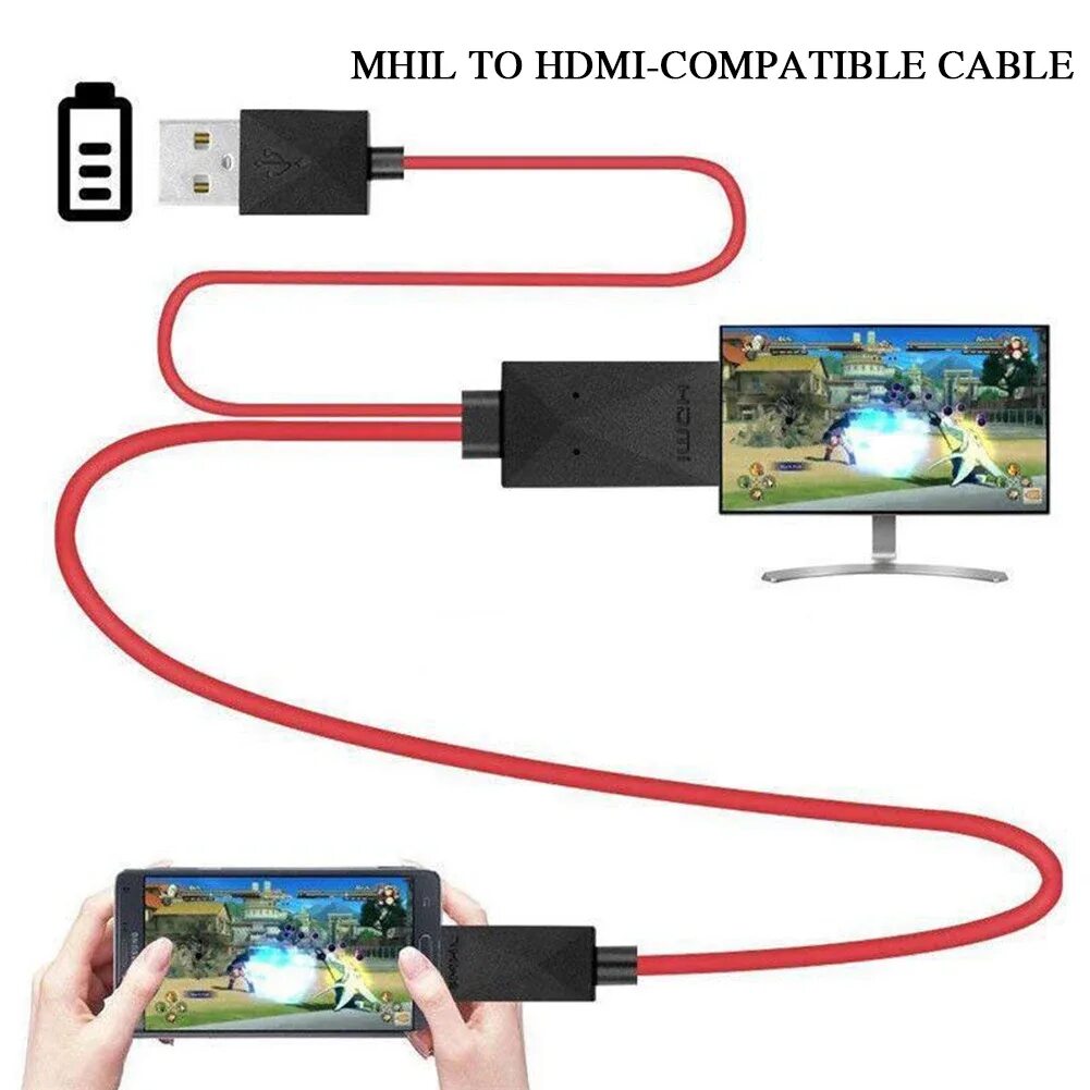 Купить кабель для подключения смартфона к телевизору Кабель-переходник Micro USB/HDMI, MHL, 1080P, HDTV, для Samsung Galaxy S3, S4, S