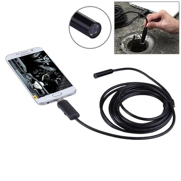 Купить камеру с подключением к телефону USB Эндоскоп для Android и PC, 5 метров
