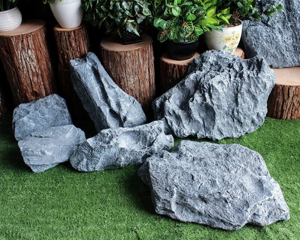 Купить камни для ландшафтного дизайна Modern Design Indoor Kunstmatige Rotsen Hete Hars Glasvezel Holle Steen Huis Tui