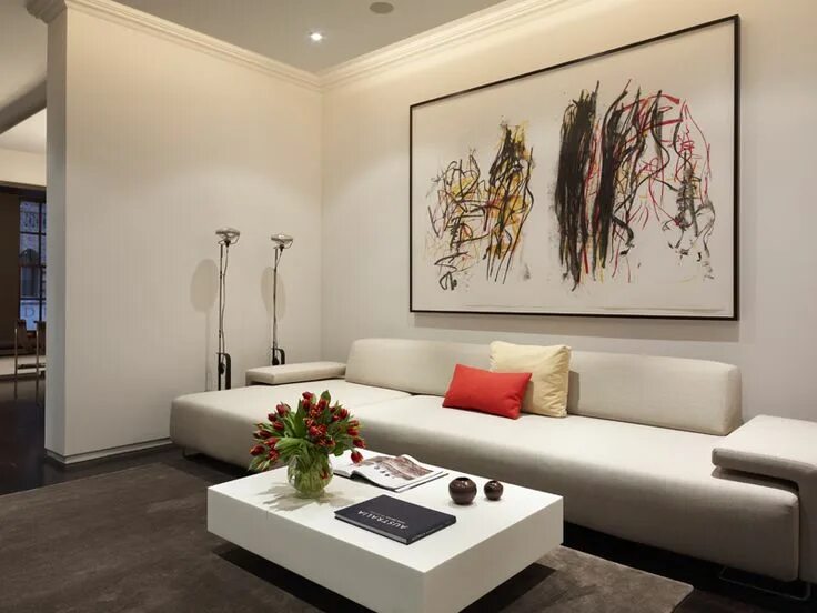 Купить картину в современный интерьер Modern/Contemporary Living Space Media room design, Room design, Living room new