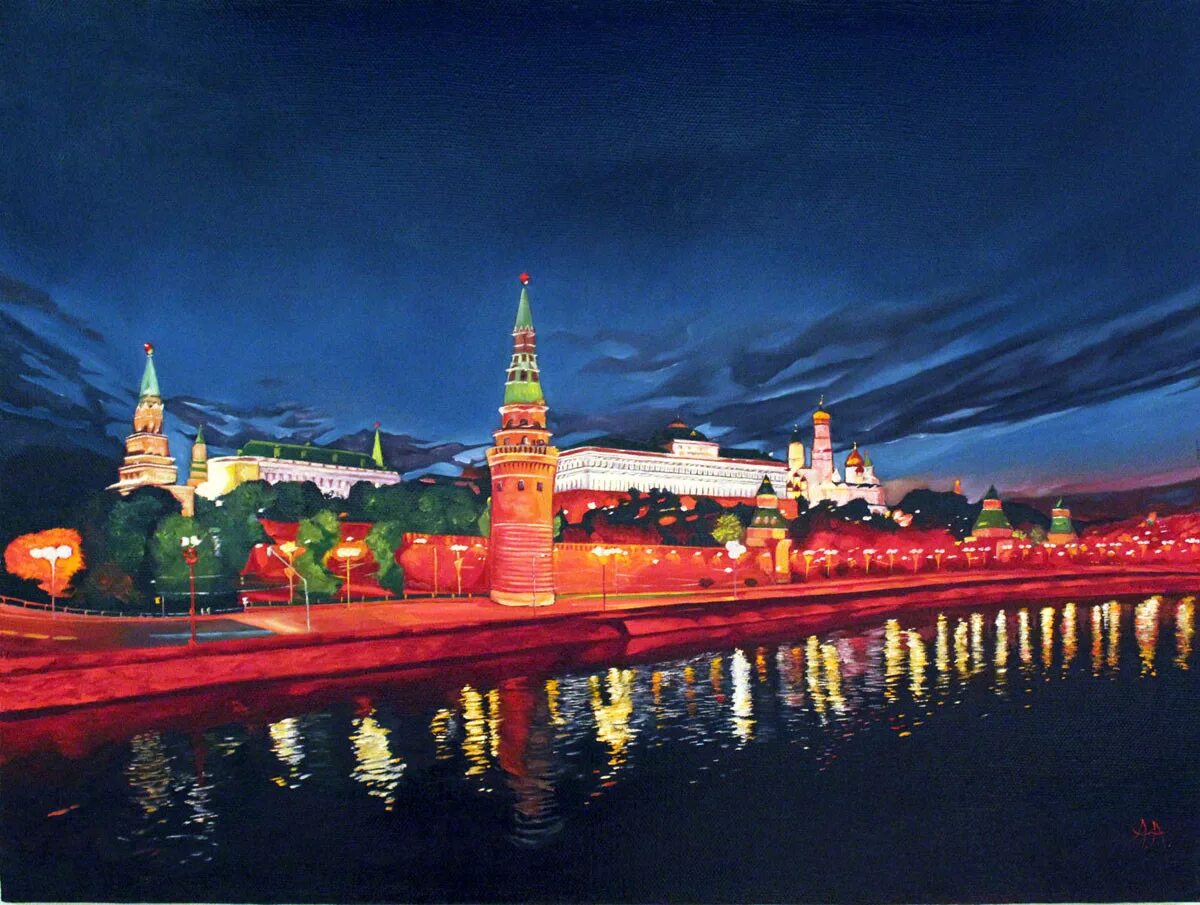 Купить картины фото в 3д московского кремля View Of Kremlin., Malarstwo autorstwa Alexey Aronov Artmajeur
