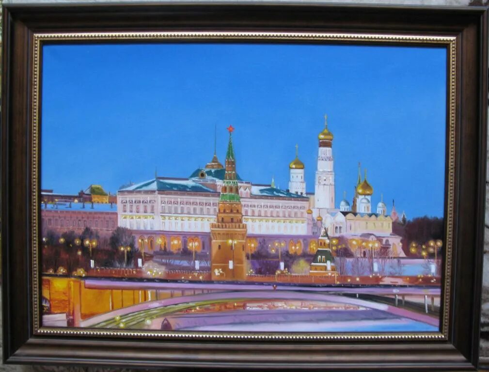 Купить картины фото в 3д московского кремля Вечерний Московский Кремль, 50х70см холст, масло - покупайте на Auction.ru по вы