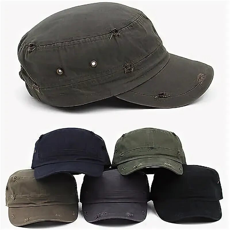 Купить кепи мужскую стиль милитари New Men's Classic Distressed Vintage Army Military Cadet Patrol Castro Caps Hats