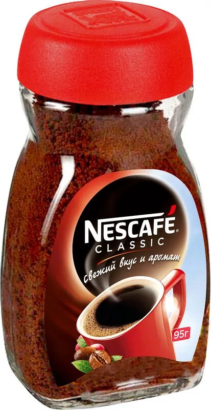 Купить кофе фото Кофе Nescafé Classic натуральный растворимый гранулированный, 95г - купить с дос