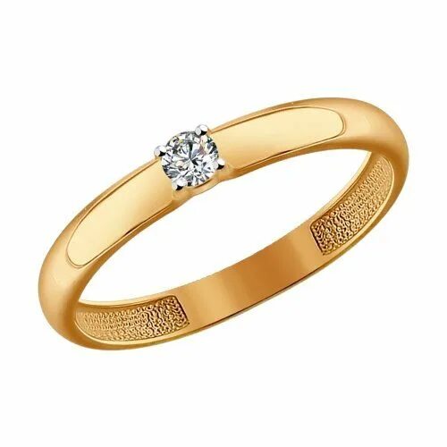 Купить кольцо золотое фото Кольцо помолвочное из золота со Swarovski Zirconia, 81010221, размер 20 81010221