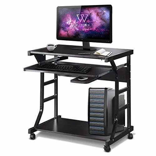 Купить компьютерный стол фото цена Tangkula Rolling Desk Small Computer Desk, Compact Home Office Desk, Laptop Work