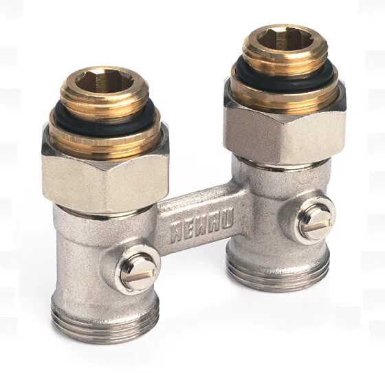 Купить кран нижнего подключения Блок шаровых кранов Rehau Rautitan G 1/2 - G 3/4 прямой - купить недорого в инте