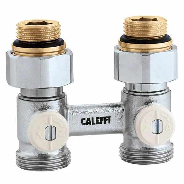 Купить кран нижнего подключения Caleffi 301040 Вентили для панельных радиаторов - прямой для двухтрубных систем,