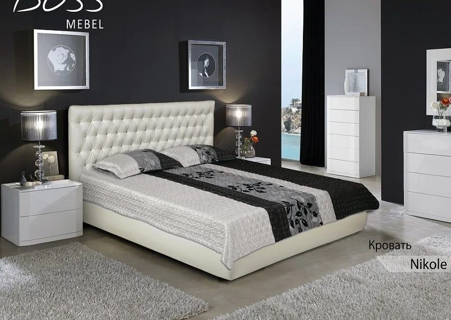 Купить кровать фото в новосибирске Двуспальная кровать Nicole. DOSS-MEBEL