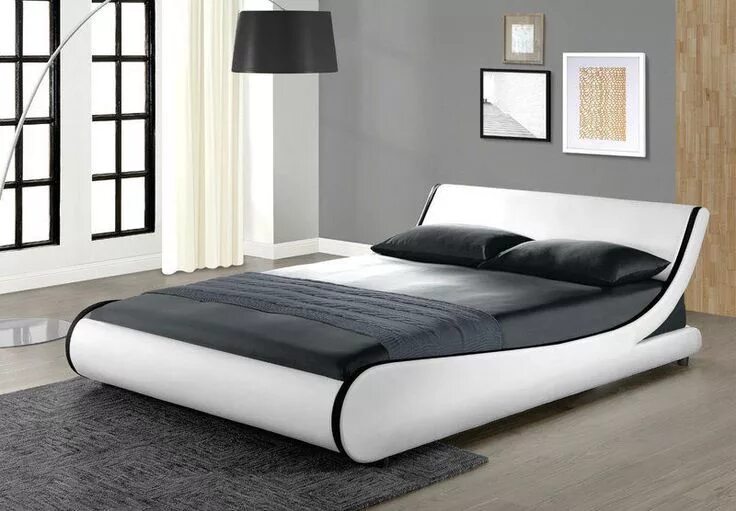 Купить кровать в минске фото Modern Double Bed Room White King Size Home Furniture Designer Leather Frame 5FT