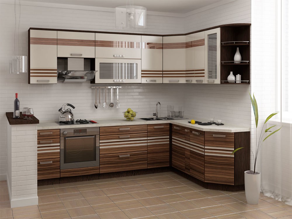 Купить кухню в красноярске фото Кухонный гарнитур угловой Рио 18 (ширина 280x190 см), цены и фото на сайте Мебел